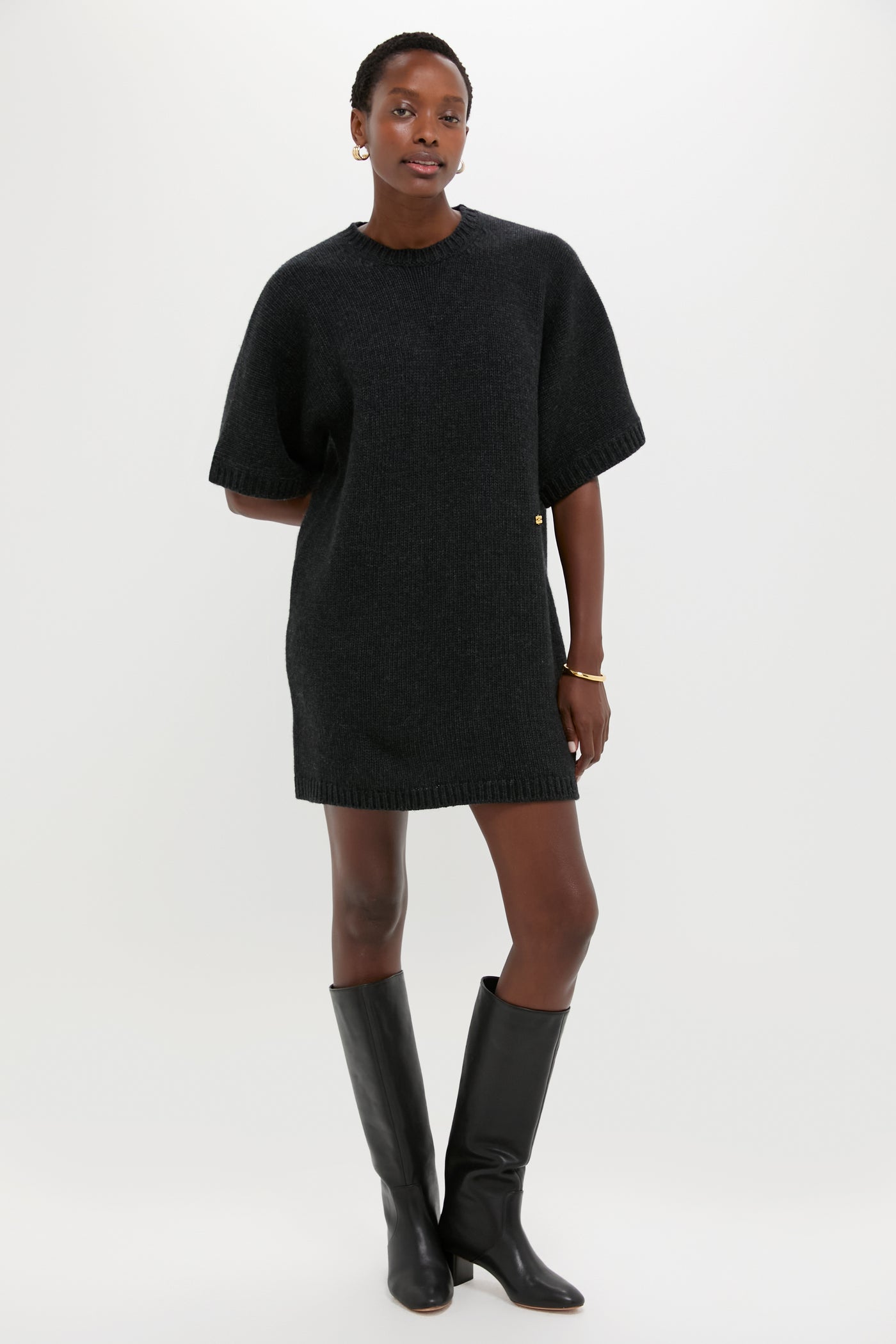 GANNI Phantom Knit T Shirt Dress Phantom / L GANNI Phantom Knit T Shirt Dress Phantom / L