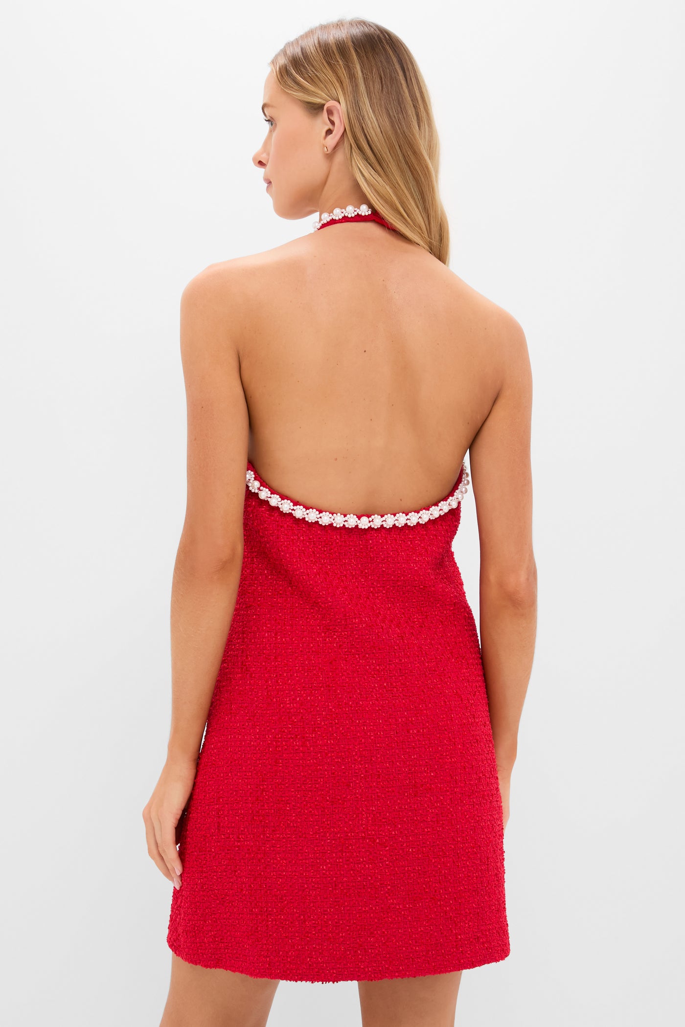 Red Tweed & Pearl Petra Mini Dress