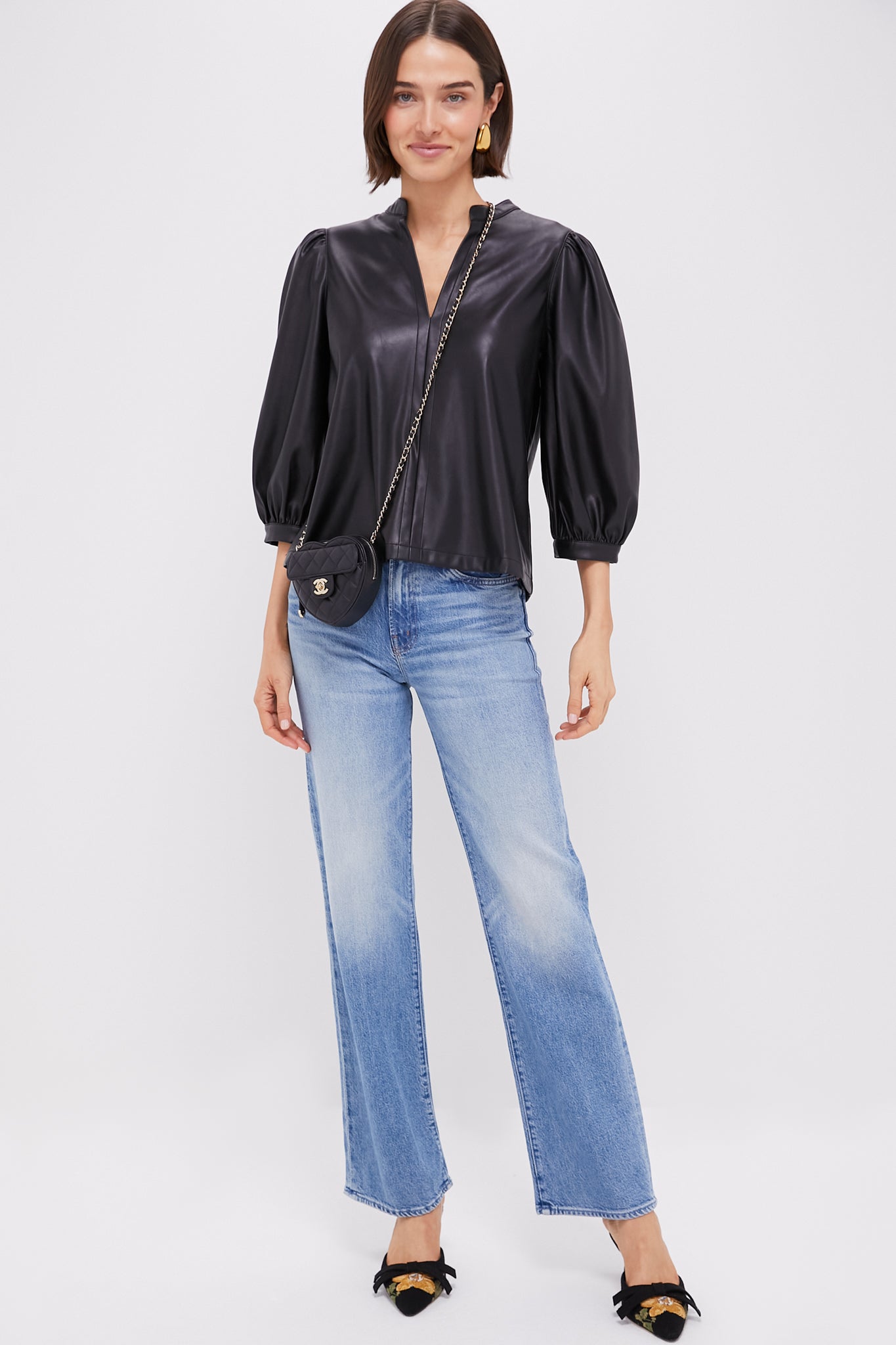 CHANEL Black Mini Lambskin CC In Love Heart Crossbody