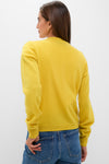 Chartreuse Cashmere Covered Button Quinn Cardigan