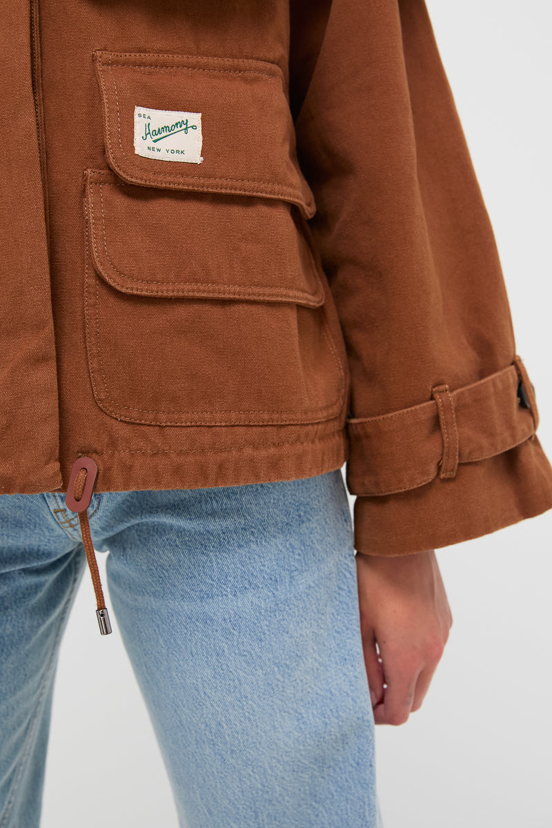 Camel Carolyn Workwear Cape Jacket