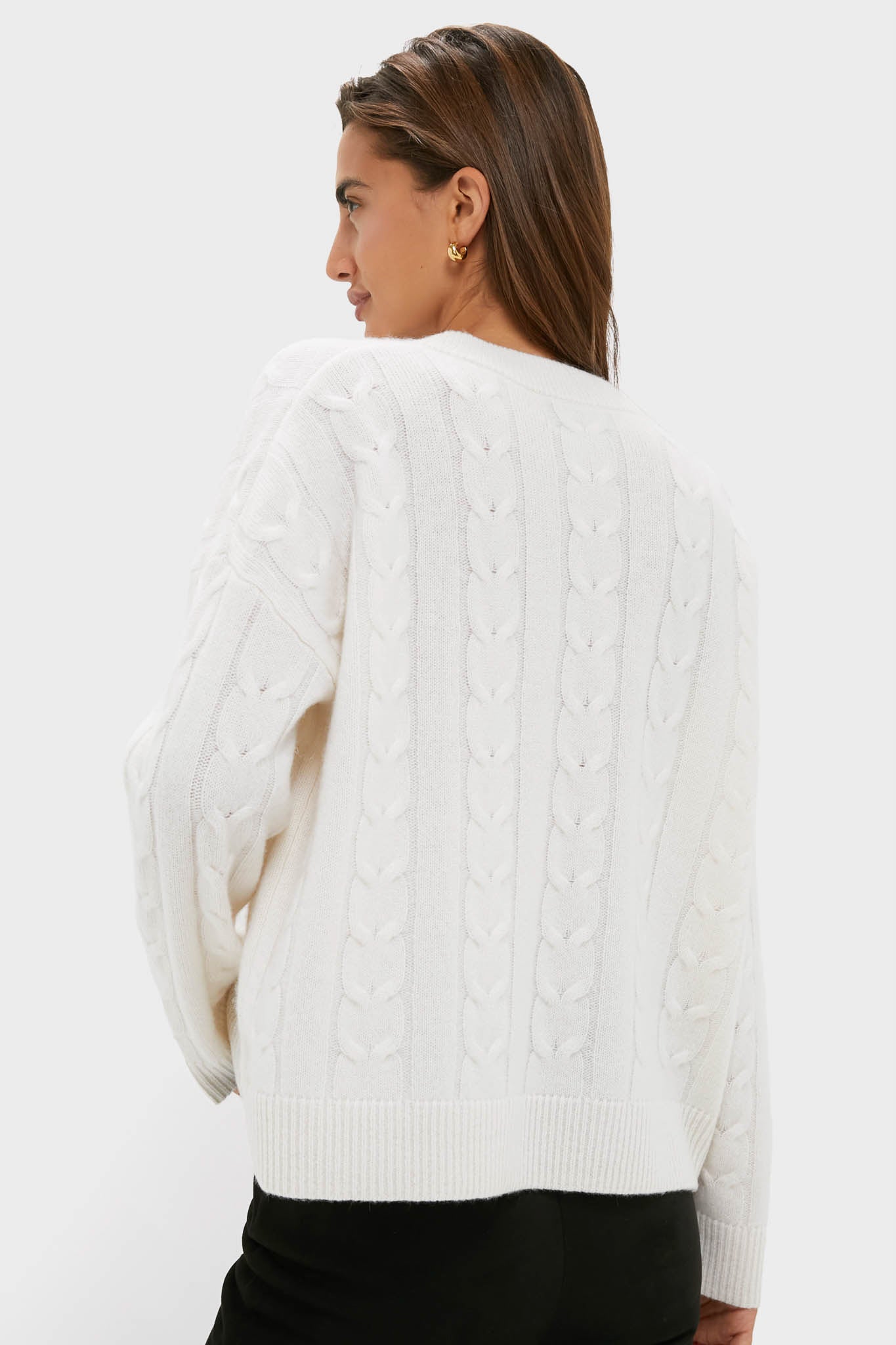 Ivory Cashmere Cable Knit Eloise Sweater | Tuckernuck