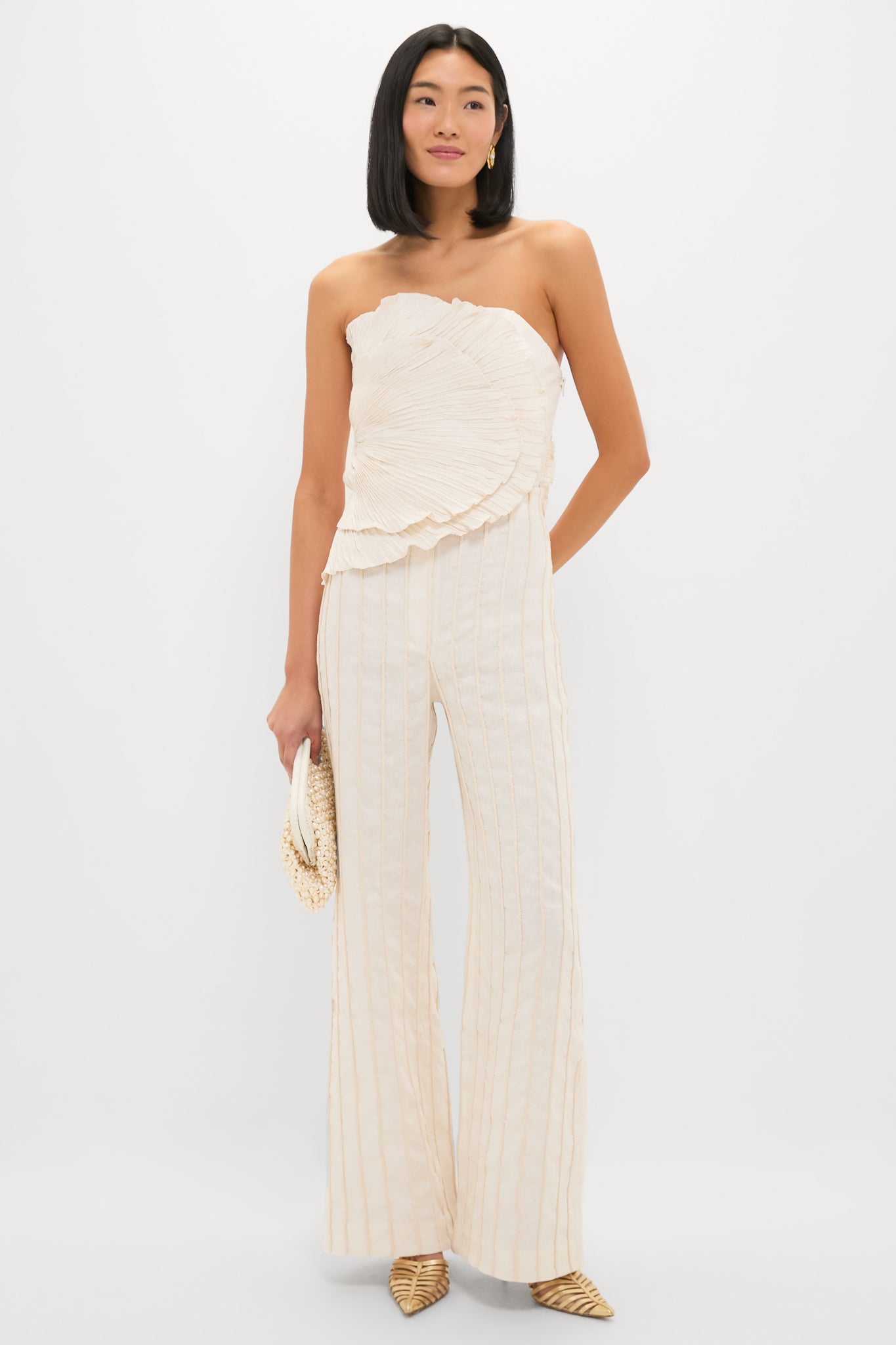 Ivory Las Olas Pleated Top