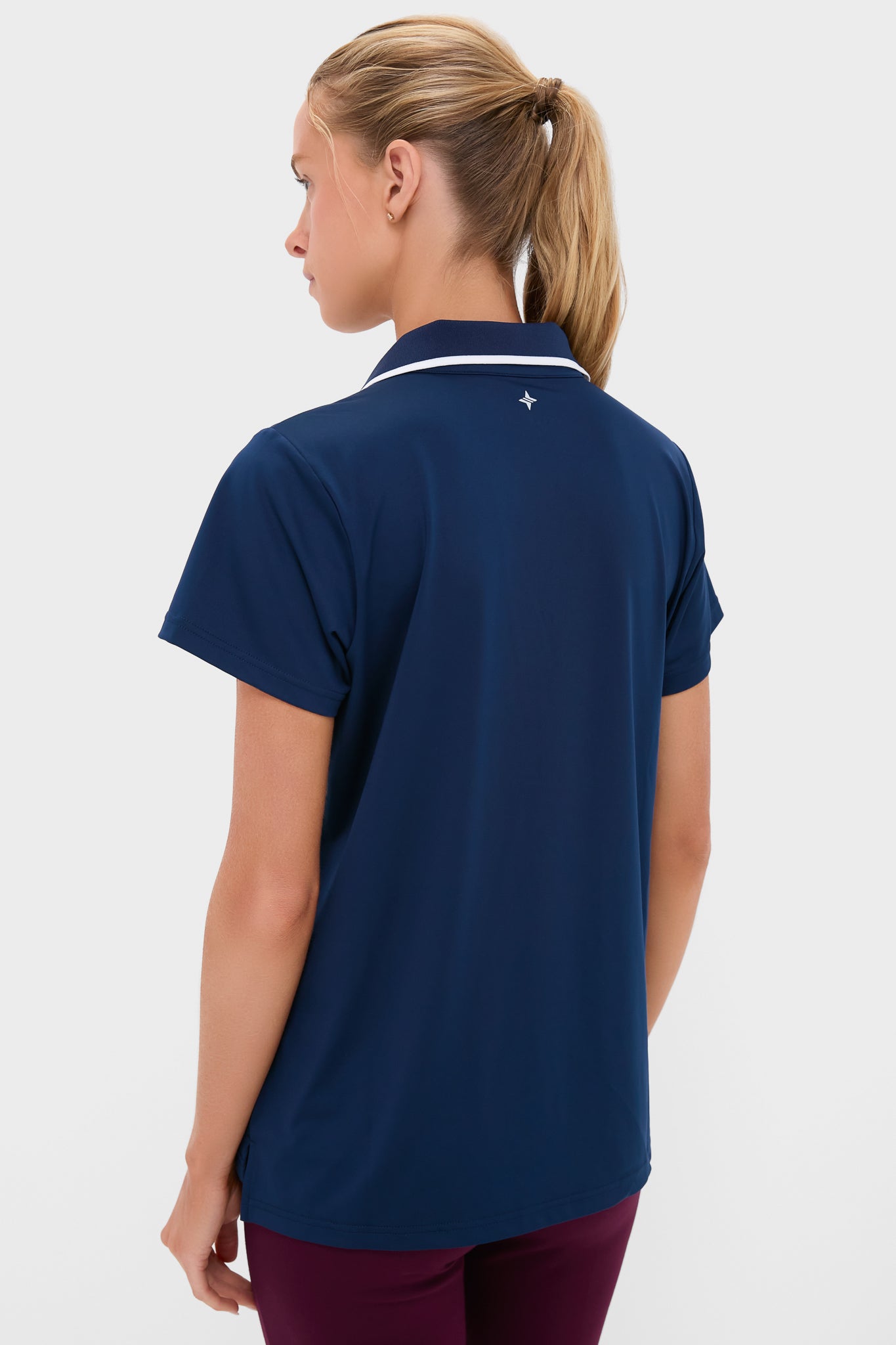 Navy Short Sleeve Performance Jersey Caroline Polo