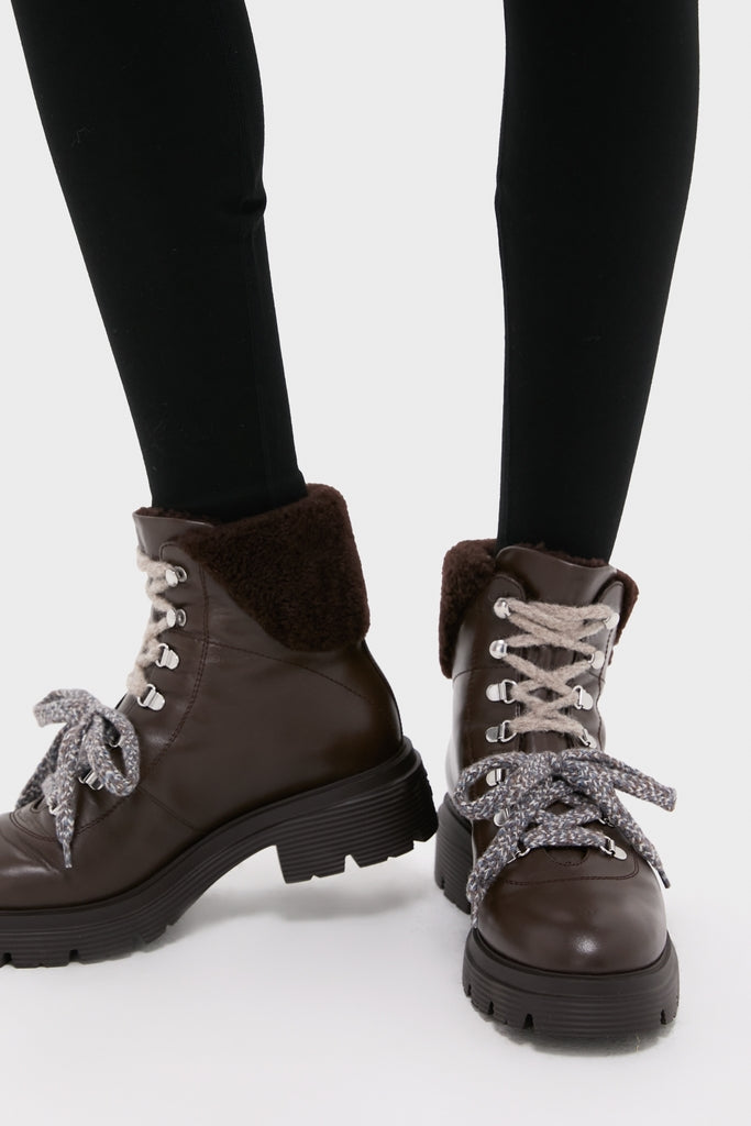 Walnut Hudson Lite Lace Up Booties