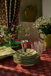 Olive Stripe Dessert Plate