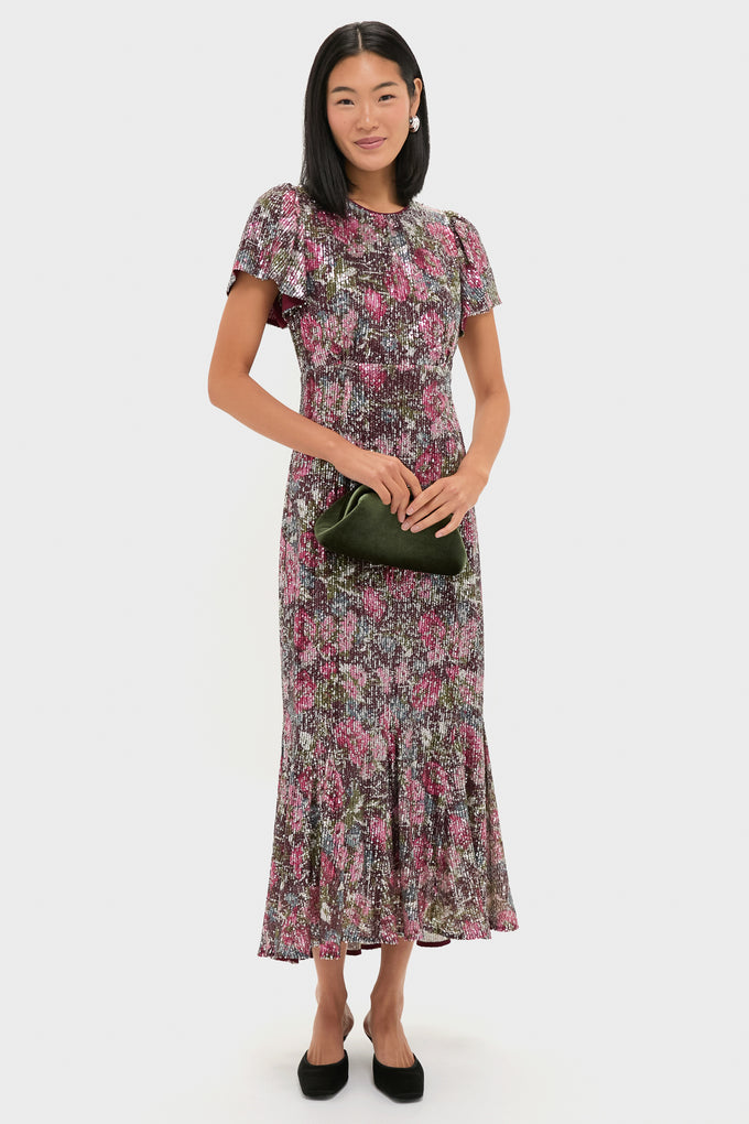 Tuckernuck Floral Sequin Elodie Dress Pink / XXS
