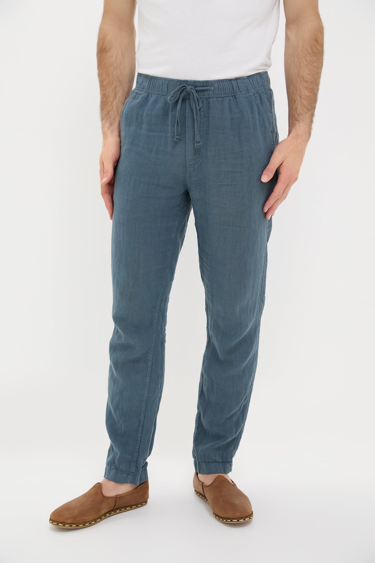 Look Out Navy Linen Drawstring Pant