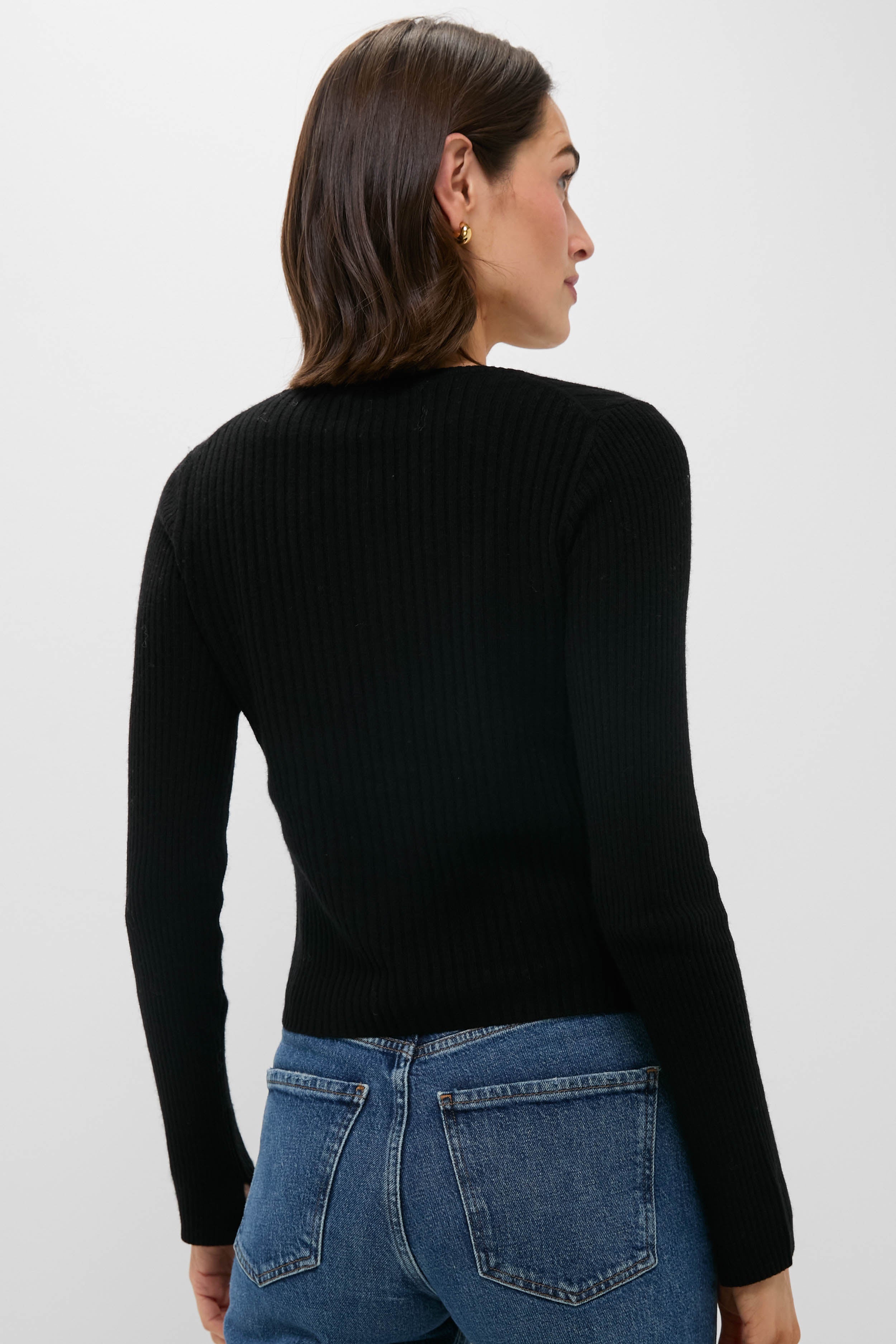R♡　レディース　BLK XS Black Kristin Ribbed Cardigan | Alex Mill