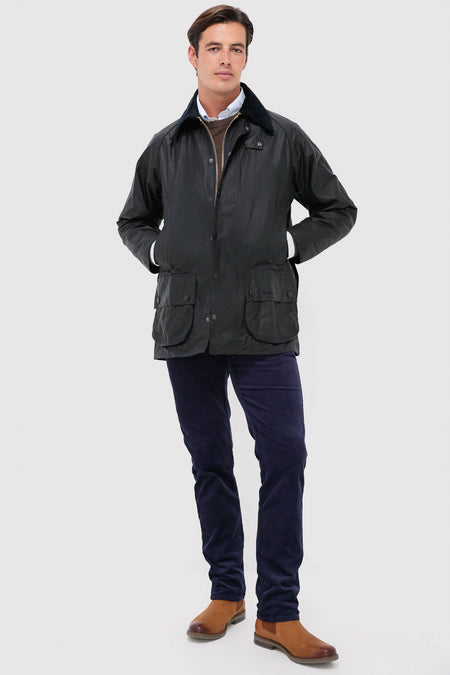 Men's Navy Beaufort Wax Jacket - Main Image
