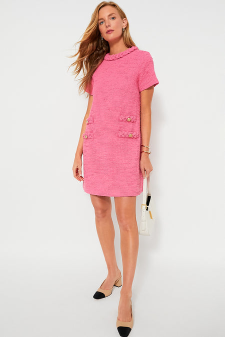 Hot Pink Tweed Jackie Dress - Main Image