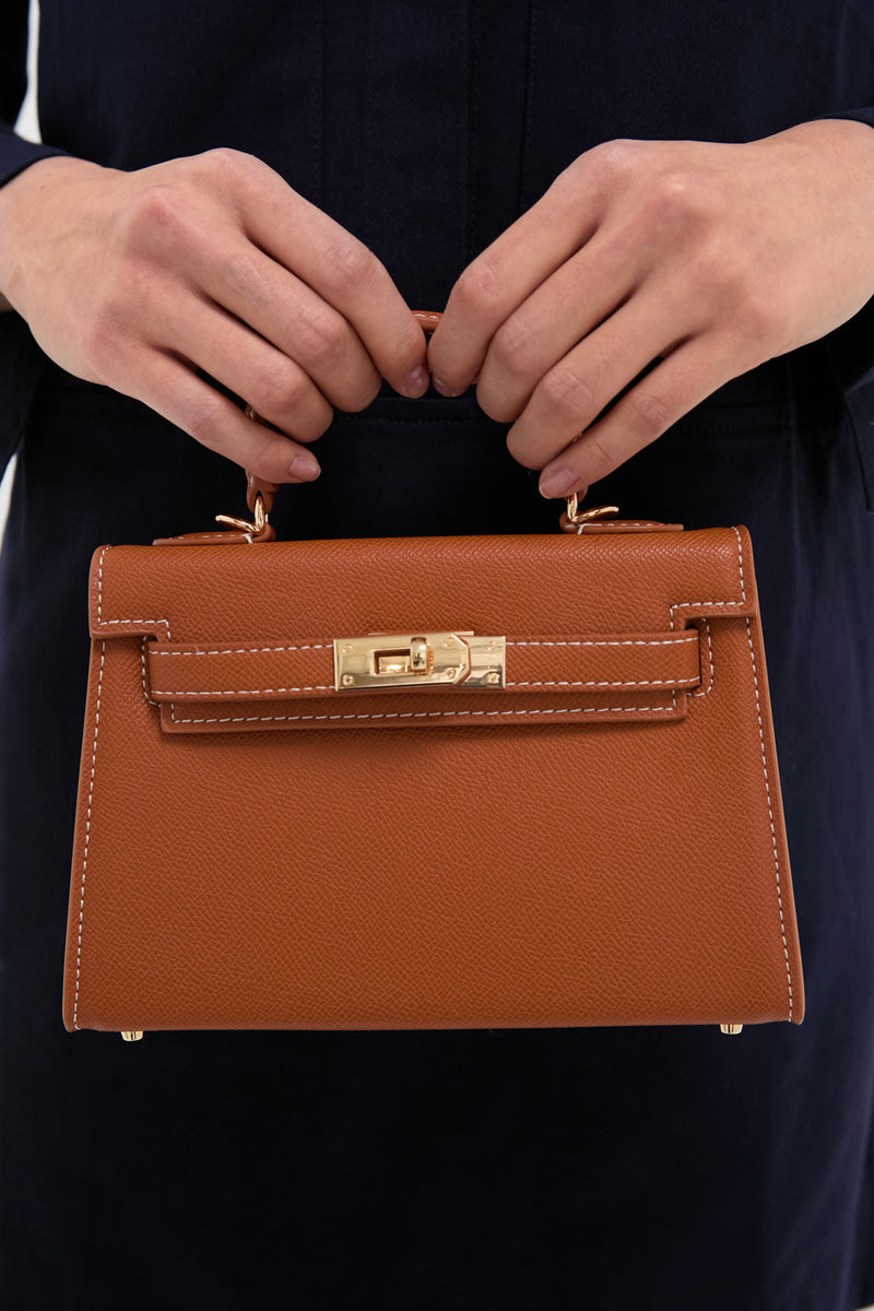 Tan Hariette Handle Bag