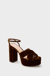 Dark Brown Velvet Loretta Heels