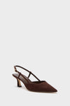 Walnut Patent 50 Vinnie Slingback Heels