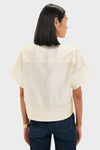 Winter White Dupioni Trapunto Stitch Sofia Shirt