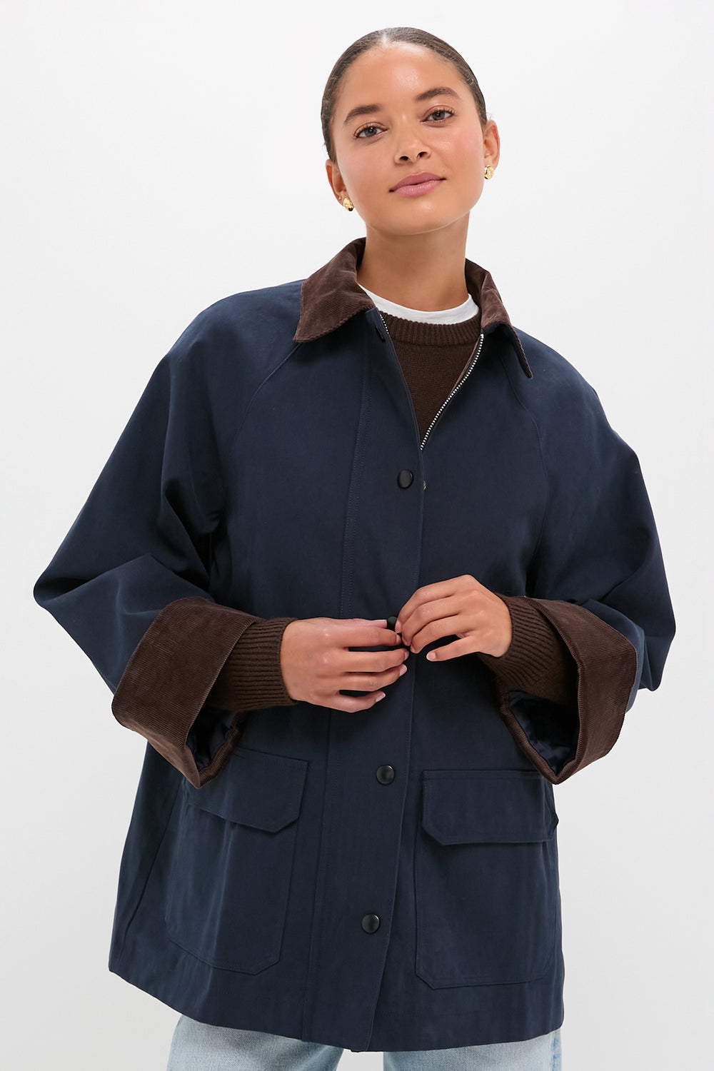Navy Barn Jacket | Moon River Navy Barn Jacket | Moon River