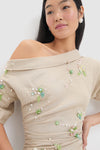Beige with Jewel Embroidery Bowery Dress