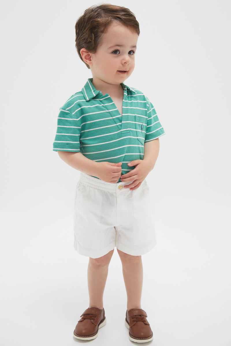 Deckwash White Parachute Twill Relaxed Fit Easy Short