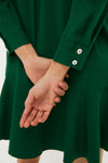 Hunter Green Crepe Callahan Dress