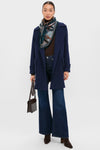 Navy Wool Ives Wrap Coat