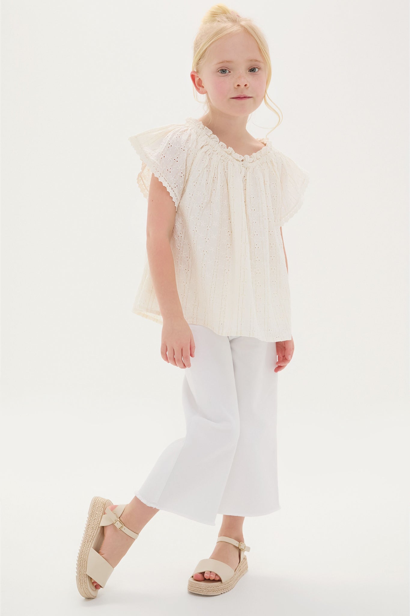 Cream Eyelet Perla Blouse
