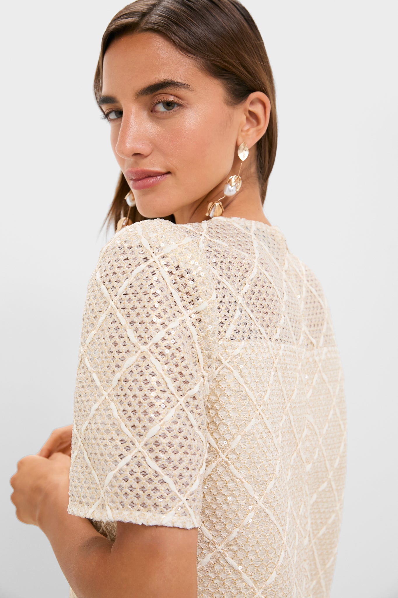 Ivory Sequin Janelle Mini Dress