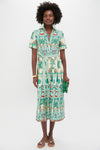 Green Tribal Botanic Claudia Dress