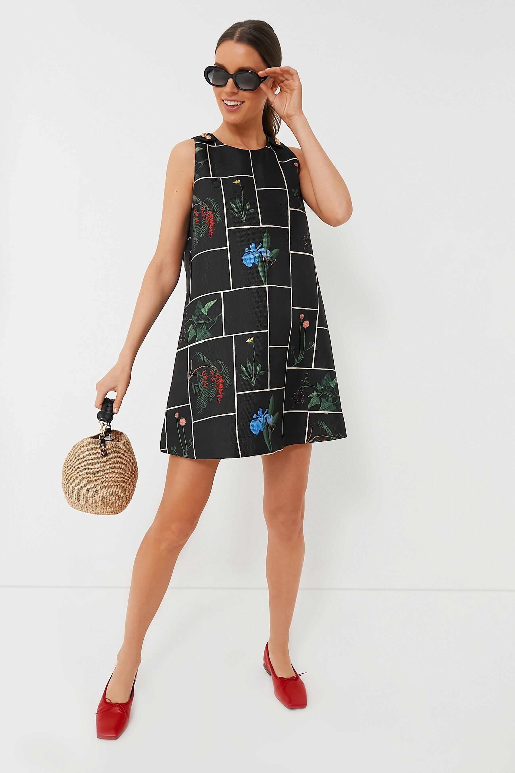 Black Fresher Buds Woven Grace Dress