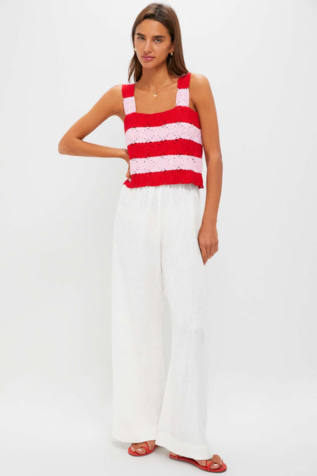 Pink & Red Crochet Cooper Tank
