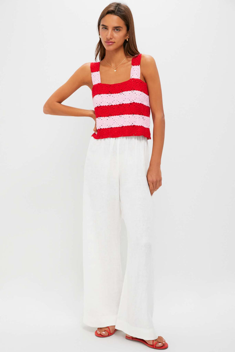 Pink & Red Crochet Cooper Tank