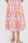 Pink Multi Floral Block Stripe Ellie Nap Dress