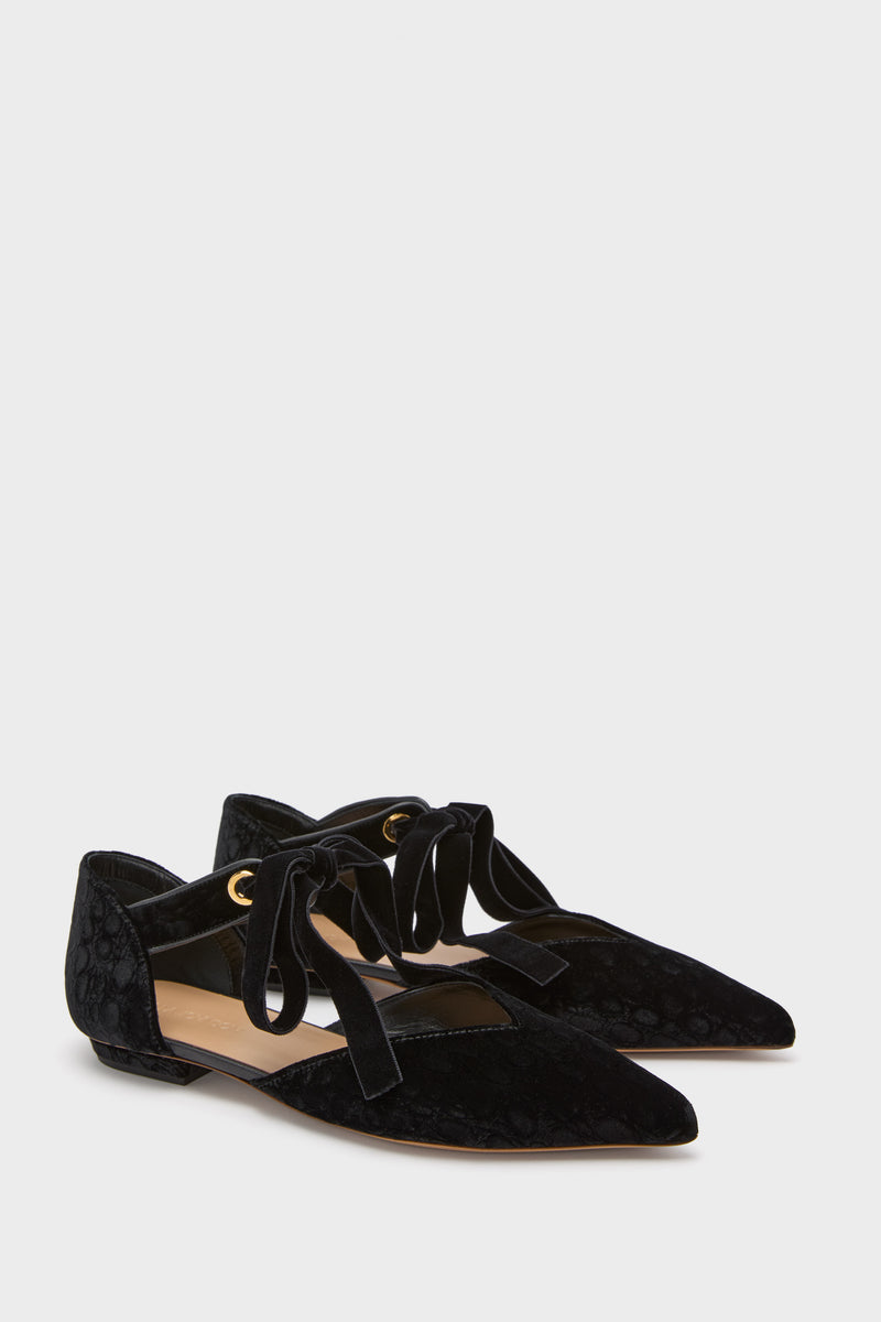 Black Corinna Bow Flats
