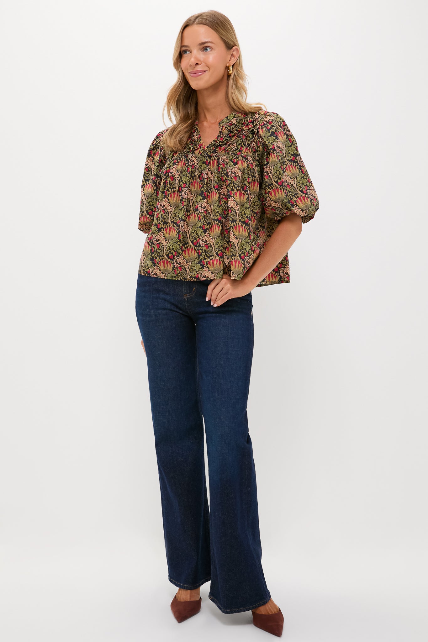 Black Multi Floral Frida Blouse