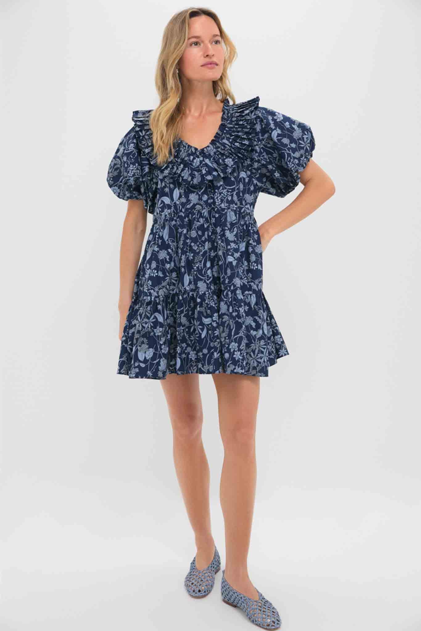 Blue Floral Samson Mini Dress Blue Floral Samson Mini Dress