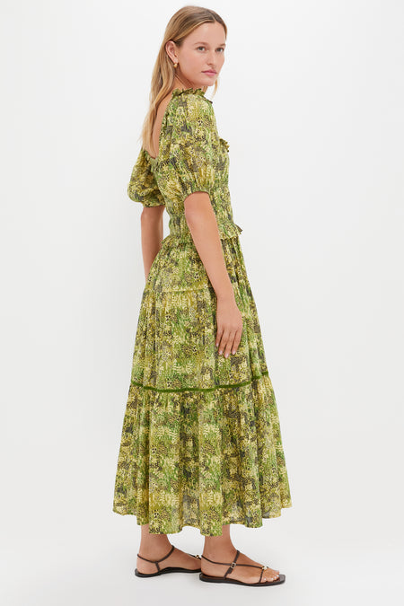 Green Tiger Percy Midi Dress