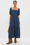 Blue Indigo Eyelet Santiago 4 Maxi Dress