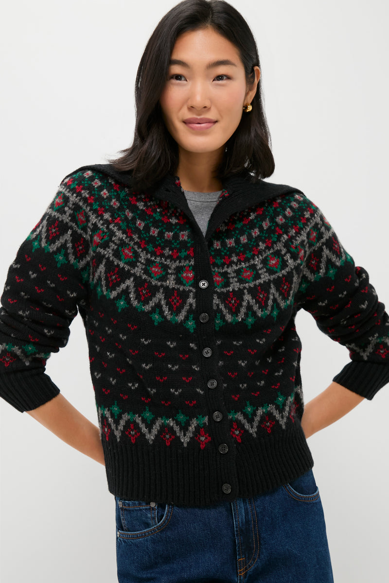 Polo Black Multi Collared Cardigan