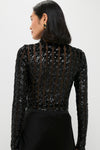 Polo Black Sequin Cable Knit Bodysuit