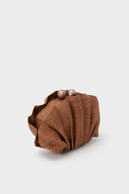 Cocoa Origami Scallop Clutch