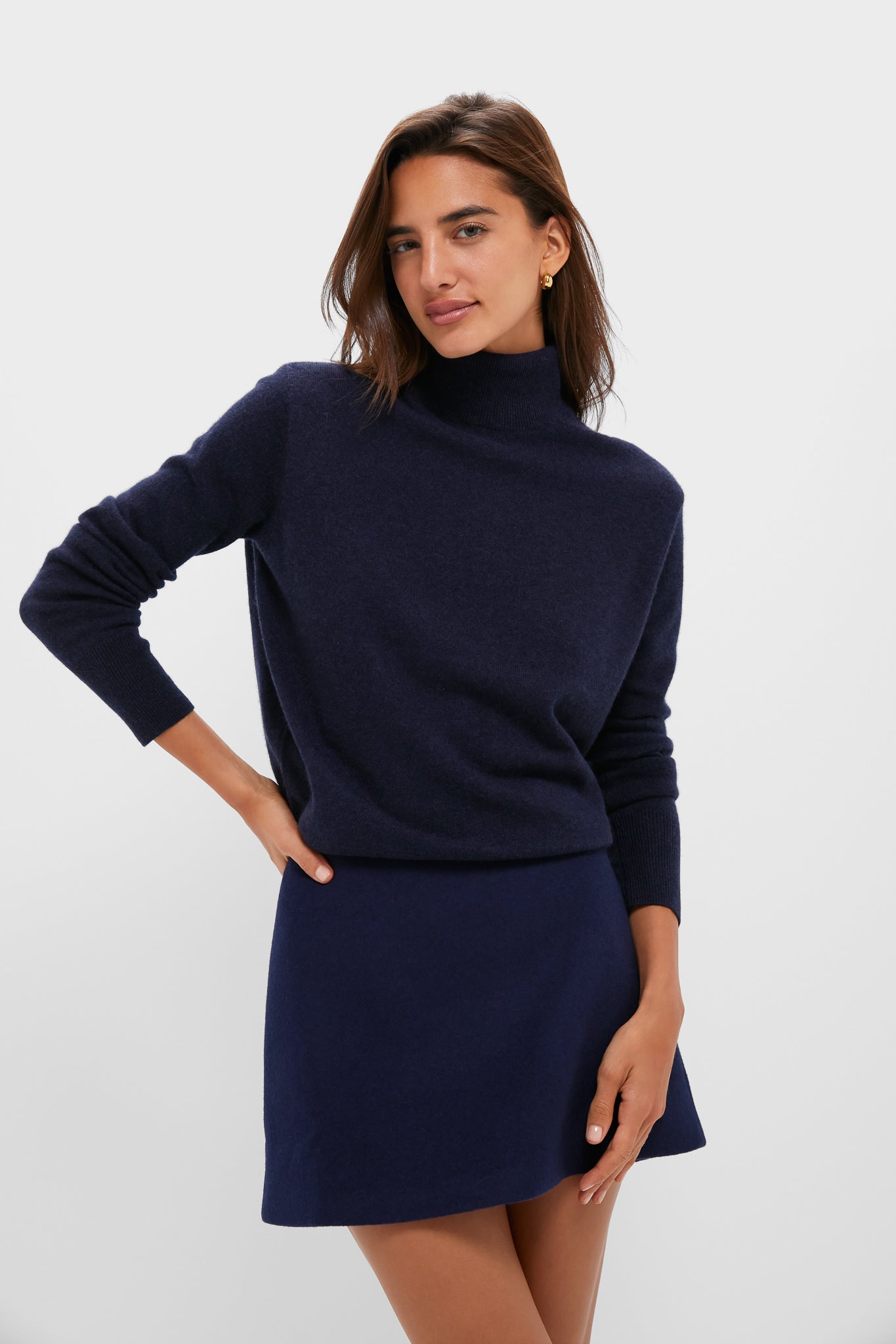 Navy Wool Meg A-Line Mini Skirt | Tuckernuck