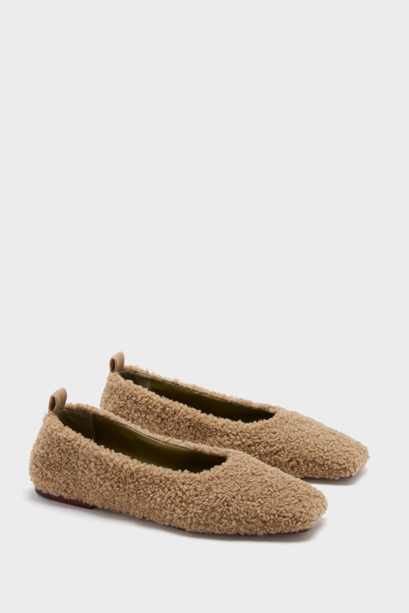 Light Beige Teddy Augusta Ballet Flats | Maria Luca