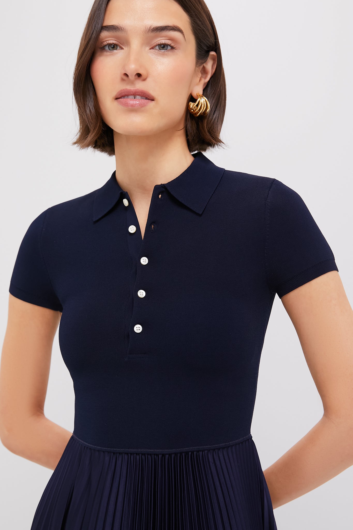 hunter navy short sleeve day dress Siri Dress | Smocked Mini Dress