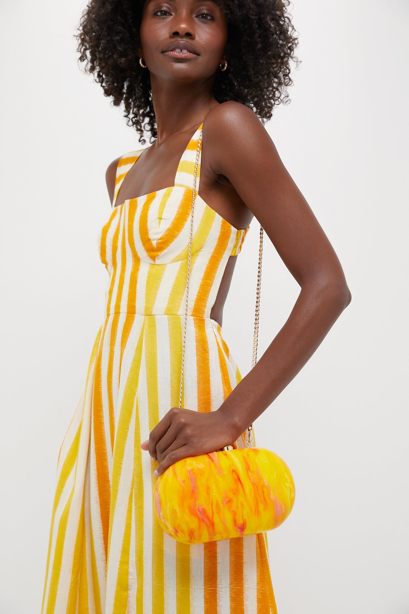 Yellow Maeve Marble Clutch