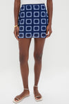 Navy & Sky Blue Crochet Brylee Mini Skirt