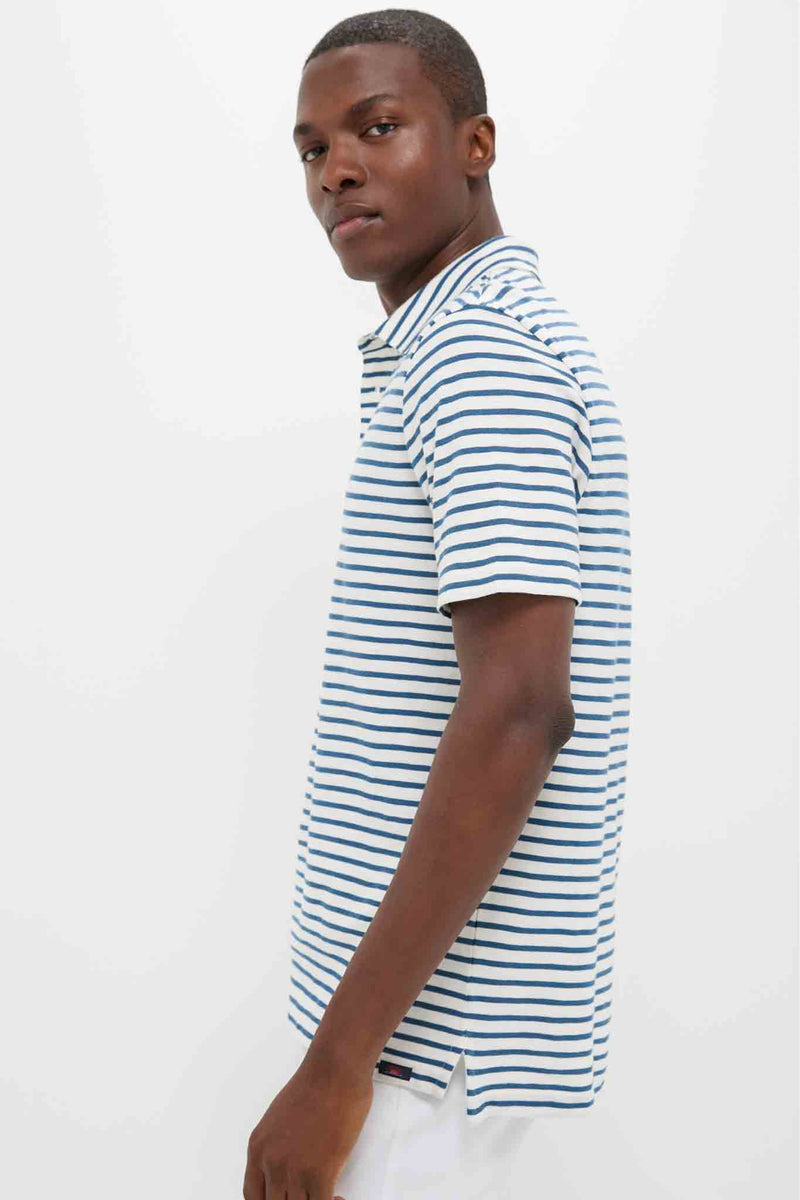 Ivory Breton Stripe Sunwashed Tee Shirt Polo