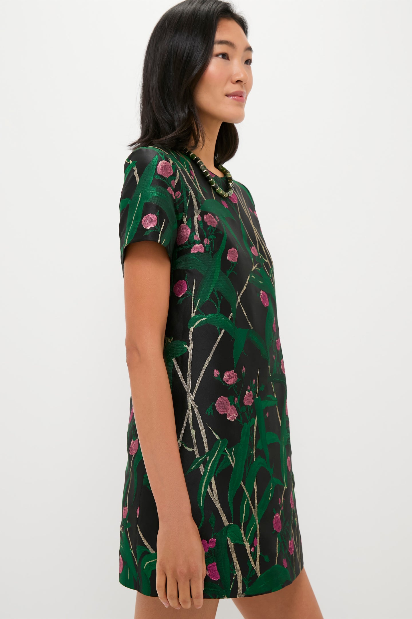 Bamboo Jacqaurd Mini Swing Dress