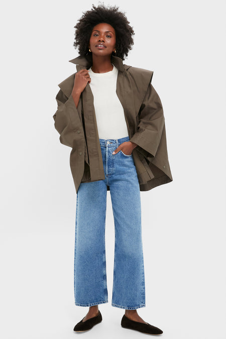 Olive Fletcher Wax Poncho