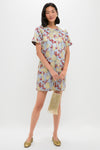 Slate Blue Winter Floral Mae Dress