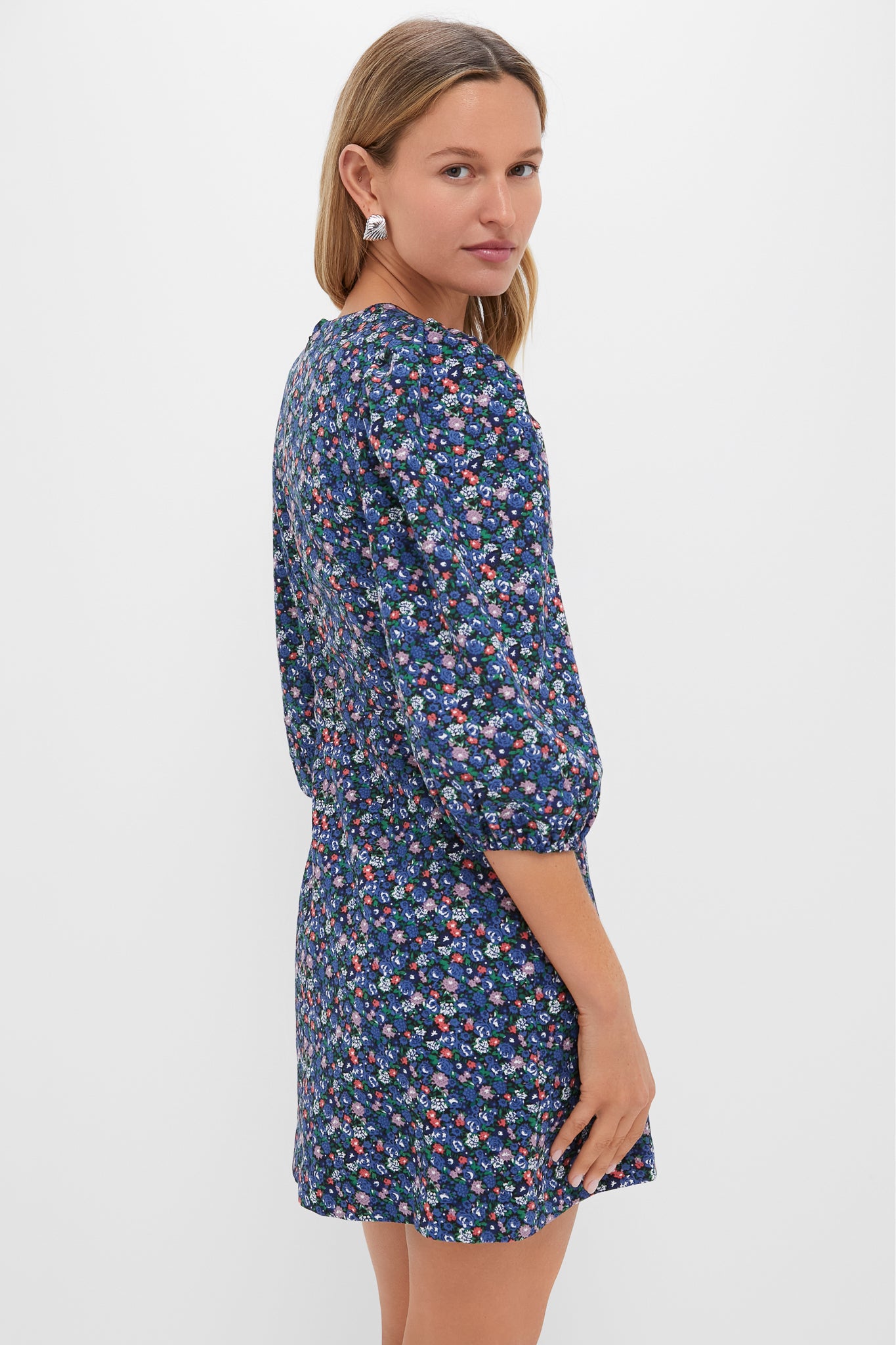 Hyacinth House Black & Navy Corduroy Floral Keyhole Moore Mini Dress Black & Navy Corduroy Floral / XS Hyacinth House Black & Navy Corduroy Floral Keyhole Moore Mini Dress Black & Navy Corduroy Floral / XS