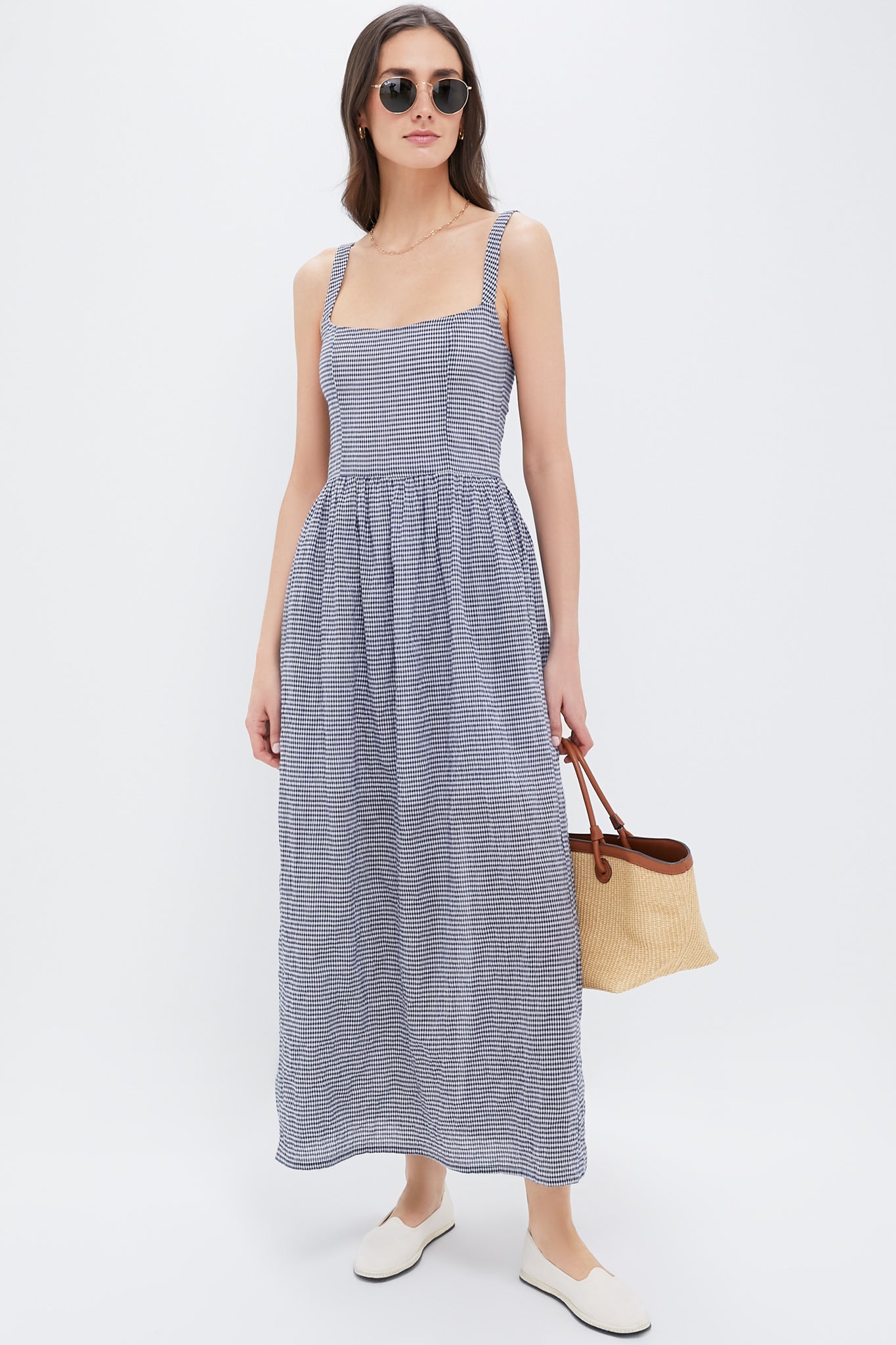 Navy Gingham Jour Maxi Dress | Emerson Fry